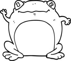 line drawing cartoon frog vector