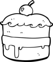 line drawing cartoon cake vector