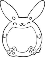line drawing cartoon rabbit vector