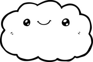 line drawing cartoon cloud vector