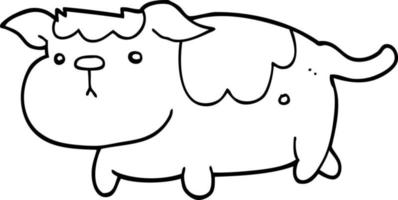 line drawing cartoon dog vector