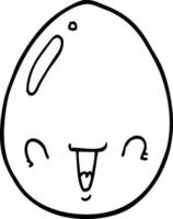 line drawing cartoon egg vector