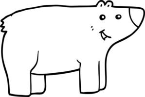 line drawing cartoon bear vector