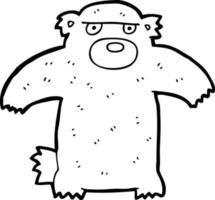 line drawing cartoon bear vector