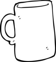 line drawing cartoon mug vector