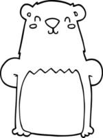 line drawing cartoon bear vector