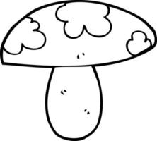 line drawing cartoon mushroom vector