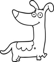 line drawing cartoon dog vector