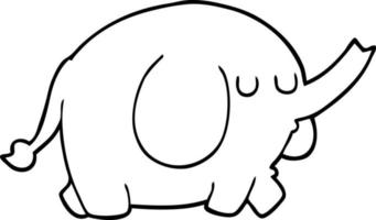 line drawing cartoon elephant vector