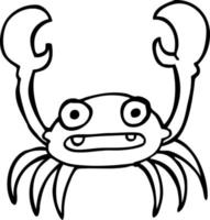 line drawing cartoon crab vector