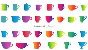 formas de tazas de café vector