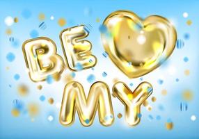 Be My Valentine blue banner vector