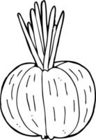 line drawing cartoon vegetable vector