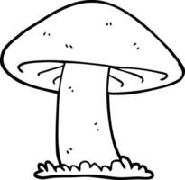 line drawing cartoon mushroom vector