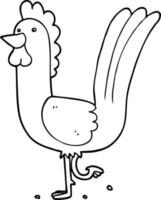 dibujo lineal de pollo vector