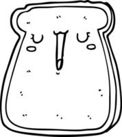 line drawing cartoon toast vector