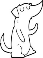 line drawing cartoon dog vector