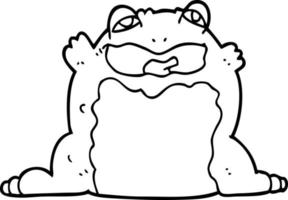 line drawing cartoon toad vector