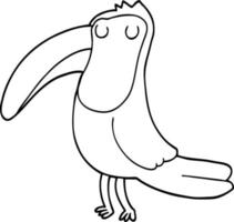 line drawing cartoon toucan vector