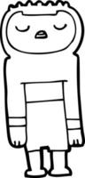 line drawing cartoon robot vector