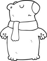 line drawing cartoon bear vector