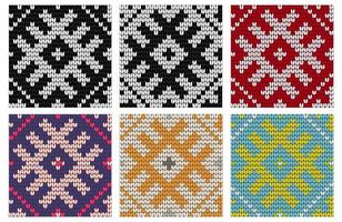 Set of North knitting seamless patterns vector