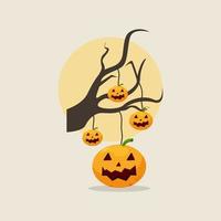 ilustración de dibujos animados de calabaza de halloween vector