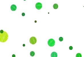 Light green, yellow vector background with bubbles.