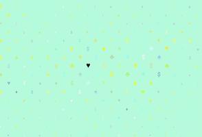 Light green, yellow vector pattern with symbol of cards.