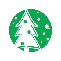 Pine tree illustration vector flat design template
