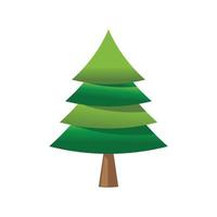 Pine tree illustration vector flat design template