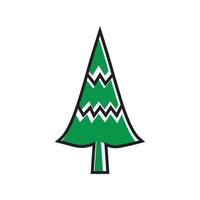 Pine tree illustration vector flat design template