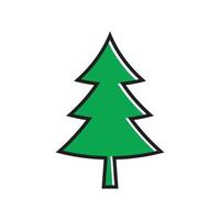 Pine tree illustration vector flat design template