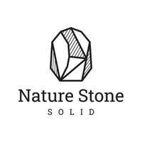 diseño de plantilla creativa de logotipo abstracto de silueta de piedra natural con contorno. logotipo para empresa, empresa, símbolo. vector