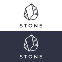 Natural stone silhouette abstract logo creative template design with outline. Logo for business, company, symbol. vector