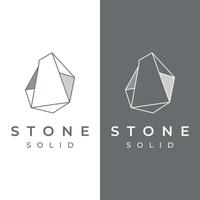 diseño de plantilla creativa de logotipo abstracto de silueta de piedra natural con contorno. logotipo para empresa, empresa, símbolo. vector