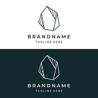 Natural stone silhouette abstract logo creative template design with outline. Logo for business, company, symbol. vector