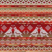 Red Gradient Colors Pattern of Christmas Knitting vector