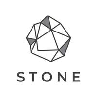 Natural stone silhouette abstract logo creative template design with outline. Logo for business, company, symbol. vector