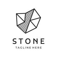 Natural stone silhouette abstract logo creative template design with outline. Logo for business, company, symbol. vector