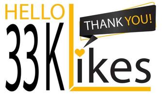 Thanks 33k Design likes. Celebrating 33000 or thirty three thousand likes. Vector illustration.