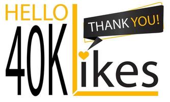 Thanks 40k Design likes. Celebrating 40000 or forty thousand likes. Vector illustration.