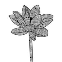 coloring page of decorative flower line art sketch of outline design on isolated white background vector