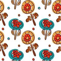 Floral seamless pattern as Scandinavian textile design. Poppy field vector