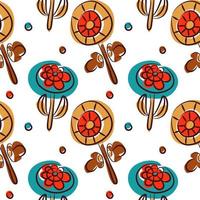 Floral seamless pattern as Scandinavian textile design. Poppy field vector