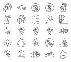 Wall Paint and painter icon set vector