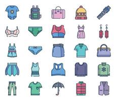 Clothes and Fashion dress icon set vector