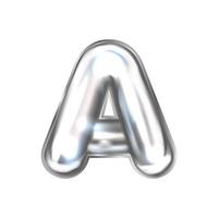 Símbolo de alfabeto inflado de papel perl plateado, letra aislada a vector