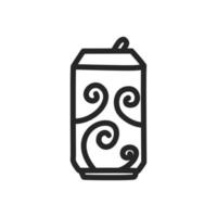 icono de contorno de lata de refresco, vector. vector