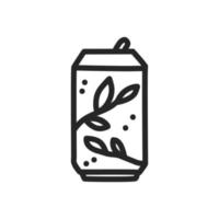 icono de contorno de lata de refresco, vector. vector